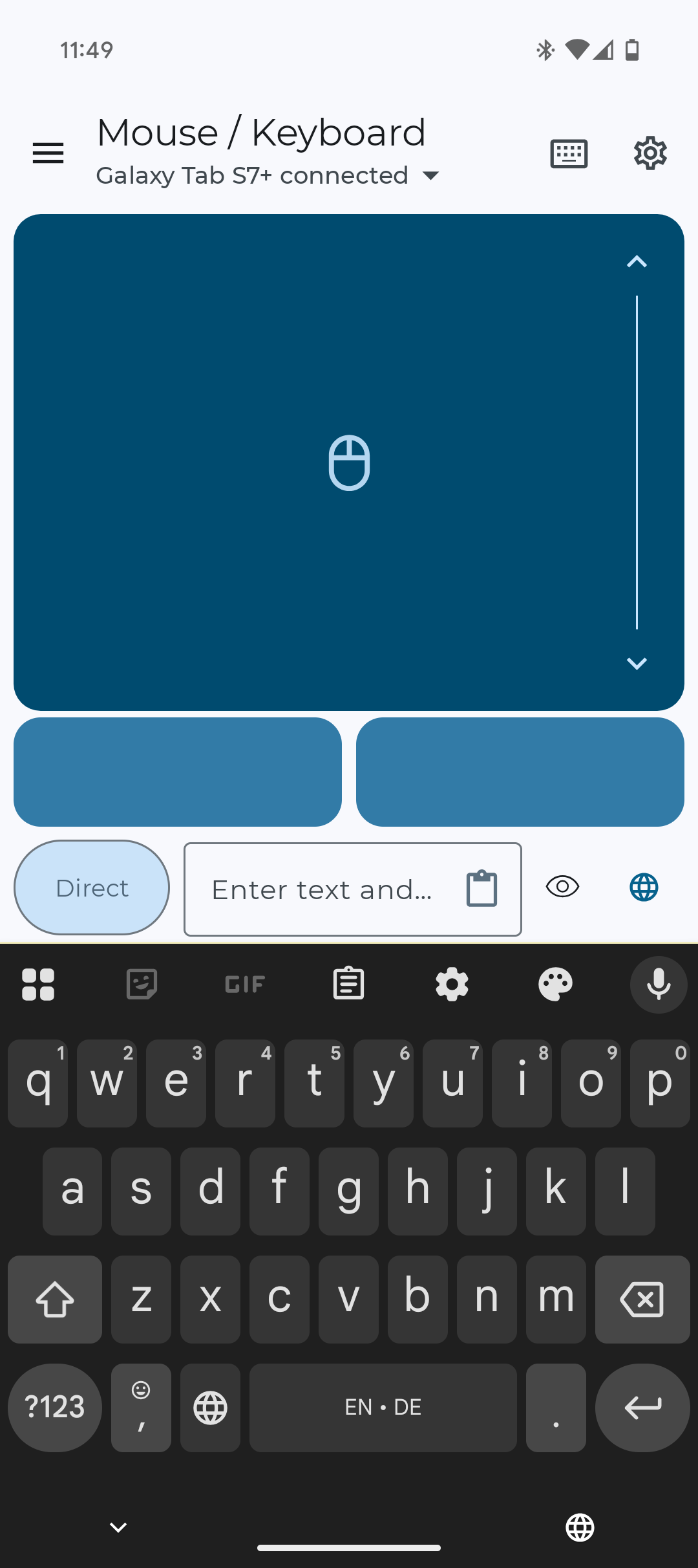 Changing keyboard language in Bluetooth Keyboard & Mouse app
