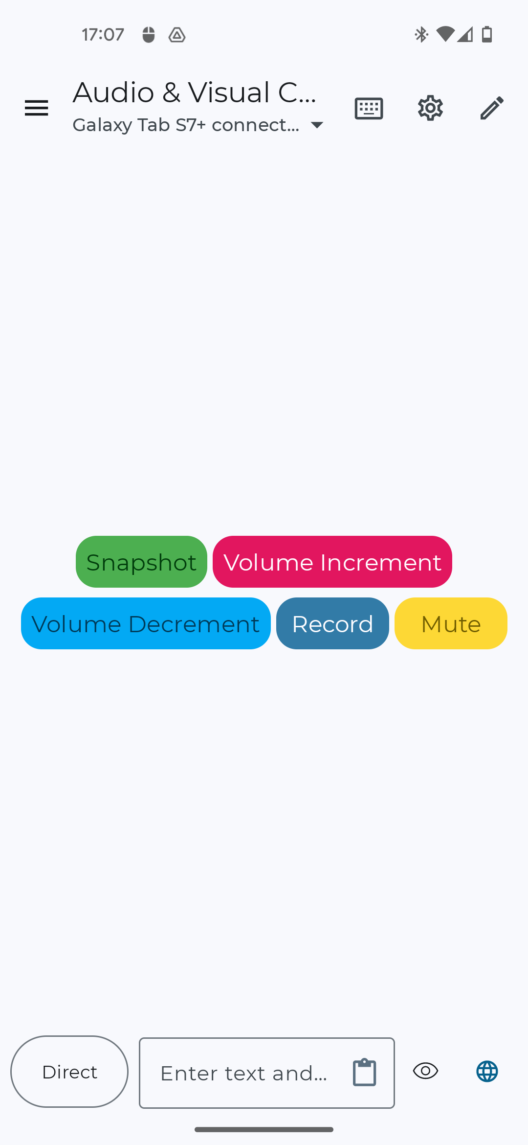 Example of custom audio-visual keyboard layout