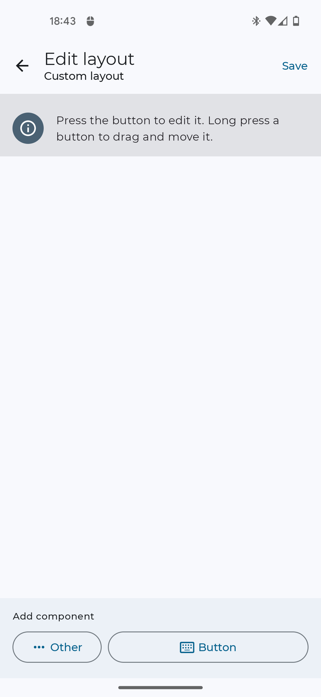 Adding buttons to custom keyboard layout in Bluetooth Keyboard & Mouse App