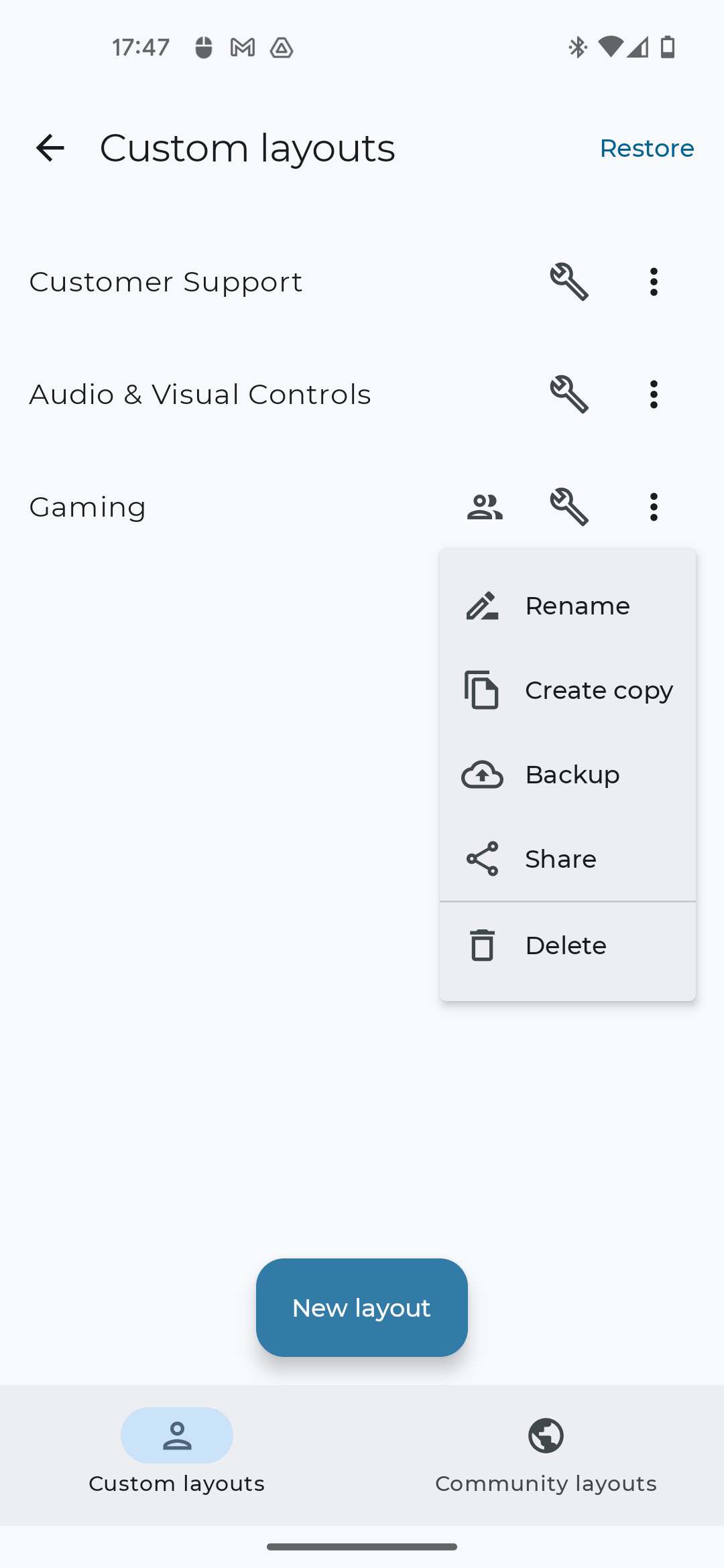 Sharing custom keyboard layout via link in Bluetooth Keyboard & Mouse App