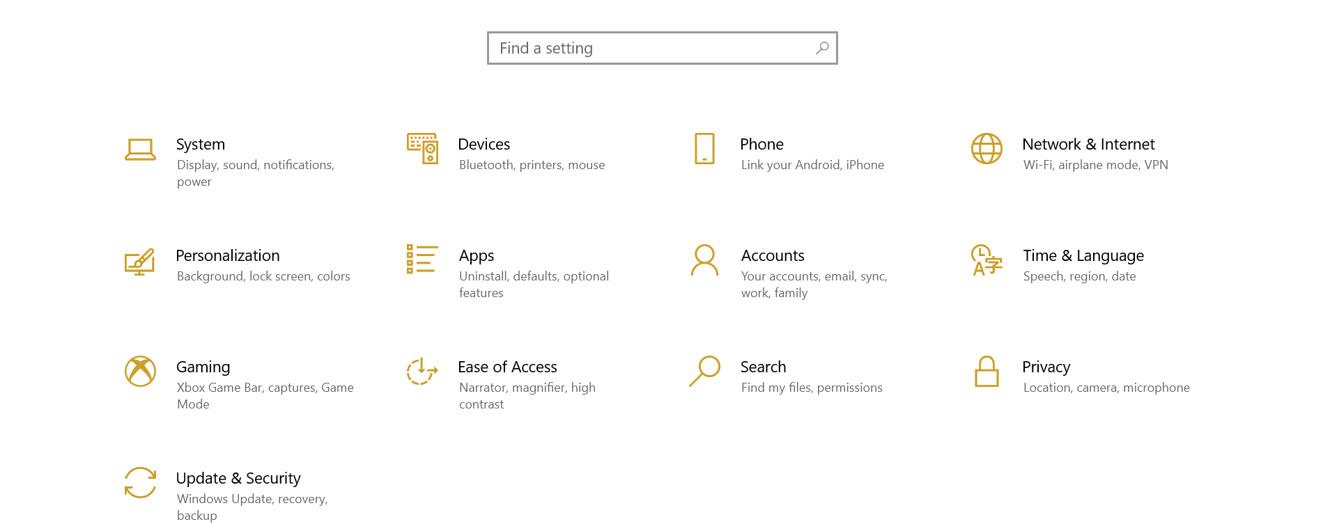 Windows language settings screen
